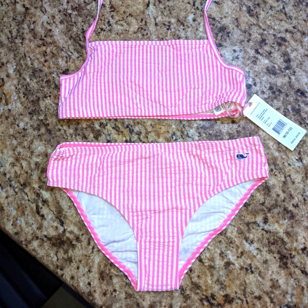 Vineyard Vines 2 piece Seersucker bathing suit